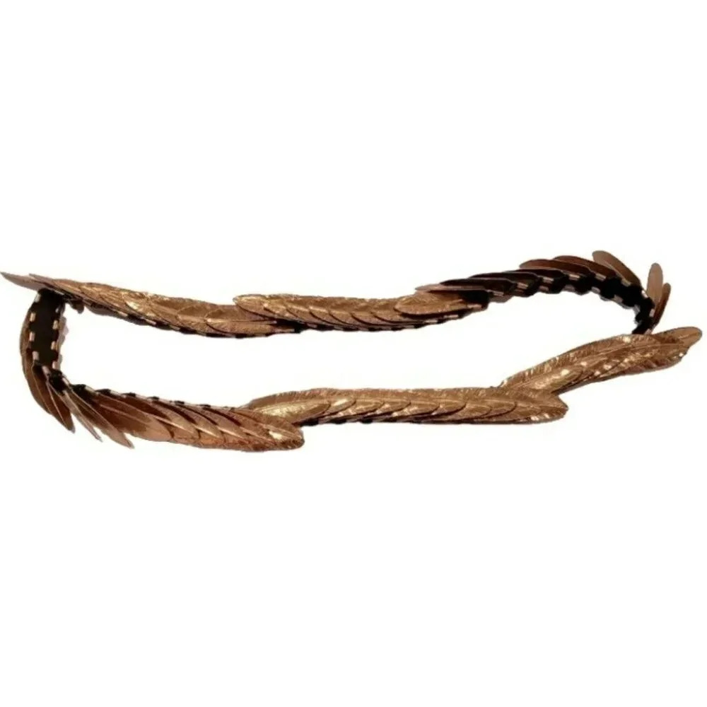 Vintage Boho Gold leaf elastic OSFM belt